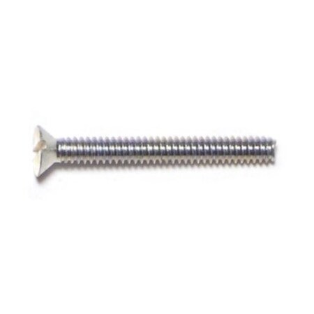 Midwest Fastener #6-32 x 1-1/4 in Slotted Flat Machine Screw, Zinc Plated Steel, 42 PK 61985